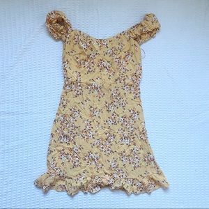 Old Navy yellow floral mini dress size small